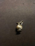 Ornate Water Pitcher Sterling Silver Charm Pendant