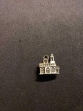 Beau Small Church Sterling Silver Charm Pendant