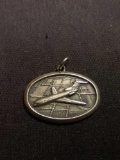 Boeing Airplane Sterling Silver Charm Pendant