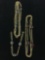 Lot of Three Gold-Tone Alloy Colored Resin Station Motif Items, Two 28in Necklaces & One 8In