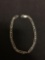 Figaro Link 3.0mm Wide 7in Long Sterling Silver Bracelet