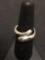 Rounded Handmade Bypass Design 10mm Wide Sterling Silver Ring Band-Size 7