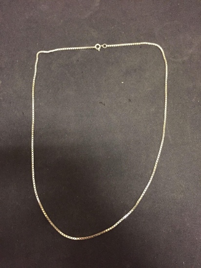 Box Link 1.25mm Wide 20in Long Sterling Silver Chain