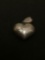 Etched Puffy 3D Heart Sterling Silver Charm Pendant