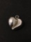 Puffy Heart Sterling Silver Charm Pendant