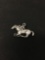Running Race Horse Modernist Sterling Silver Charm Pendant