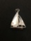 3D Sailboat Ship Sterling Silver Charm Pendant