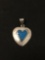 FAS Enameled Heart Sterling Silver Charm Pendant