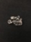 Kabana Carved Rose Sterling Silver Charm Pendant