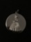 Woman Wearing Old Time Gown Sterling Silver Charm Pendant