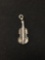 Harp Violin Sterling Silver Charm Pendant