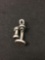 3D Antique Telephone Sterling Silver Charm Pendant