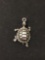 Tortise Turtle Sterling Silver Charm Pendant