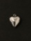 3 Dimensional Heart Sterling Silver Charm Pendant