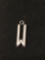 W or M Letter Sterling Silver Charm Pendant