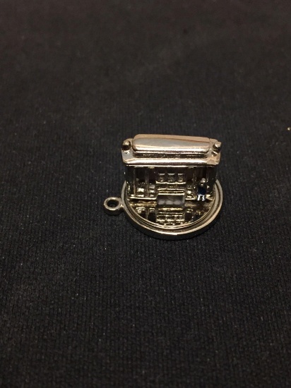 Awesome Spinning Trolly Cart Sterling Silver Charm Pendant