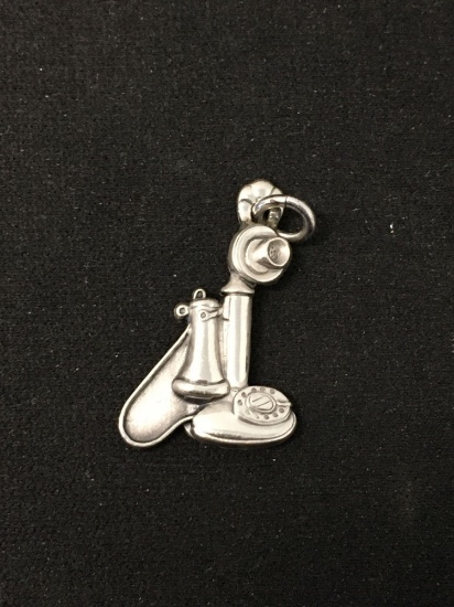 RARE CTO Designed Telphone Co. Sterling Silver Charm Pendant