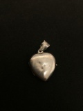 Vintage Opening Heart Locket Sterling Silver Charm Pendant