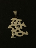 Chinese Symbol Sterling Silver Charm Pendant