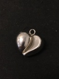 Puffy Heart Sterling Silver Charm Pendant