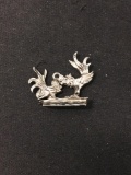 Fighting Roosters Sterling Silver Charm Pendant