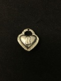 Locked heart Sterling Silver Charm Pendant