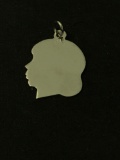 Young Girl Birth Sterling Silver Charm Pendant