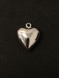 Petite Puffy Heart Sterling Silver Charm Pendant