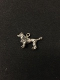 3D Poodle Dog Sterling Silver Charm Pendant