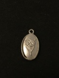 Wedgewood England Rose Sterling Silver Charm Pendant