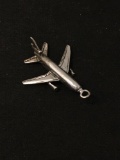 Awesome Large Jumbo Jet 3D Sterling Silver Charm Pendant