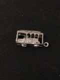 SF Trolly Cart W/ Moving Conductor Sterling Silver Charm Pendant