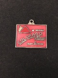 Enameled Red Colorado State Outline Sterling Silver Charm Pendant