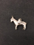 Donkey Carrying Water Sterling Silver Charm Pendant