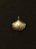 Puffy Clam Shell Sterling Silver Charm Pendant