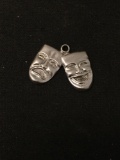 Theatre Drama Masks Acting Sterling Silver Charm Pendant
