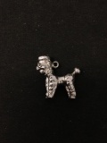 Fancy 3D Poodle Dog Sterling Silver Charm Pendant