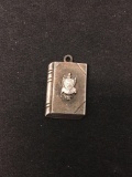 SOOK Antique Book Sterling Silver Charm Pendant