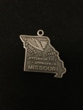 Missouri Outline Sterling Silver Charm Pendant