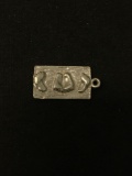 Feet in Sand Sterling Silver Charm Pendant