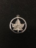 Canada Maple Leaf Sterling Silver Charm Pendant