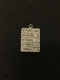 Funny Report Card Sterling Silver Charm Pendant