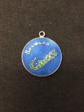 Vintage Enameled Bermuda Sterling Silver Charm Pendant