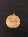 Gold Filled Happy Birthday Large Charm Pendant