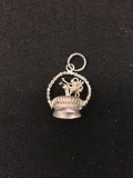 Flower Boquet Filigree Sterling Silver Charm