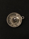 Intricate Sombrero Sterling Silver Charm Pendant