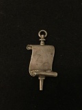 Vintage Fraternity Scroll Sterling Silver Charm Pendant