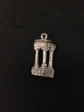 Roman Pillars Sterling Silver Charm Pendant