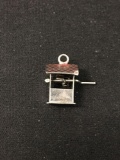Moving Water Wishing Well Sterling Silver Charm Pendant