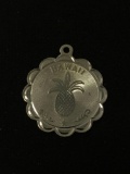 Hawaii Pineapple Sterling Silver Charm Pendant